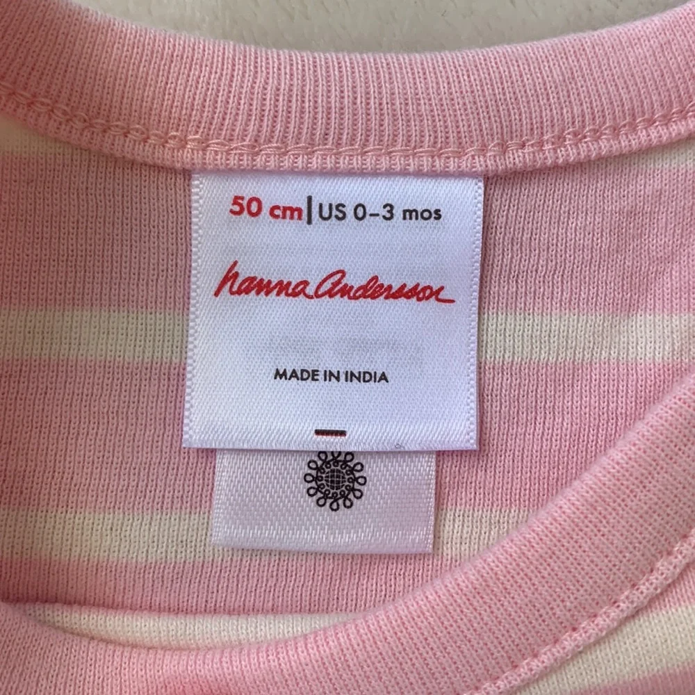 Hanna Andersson 50 Pink & White Dress 0-3M EUC - Picture 9 of 11